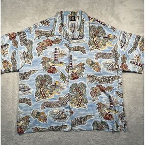 Vintage Giant Jimmy Buffett Salty Piece of Land Tour 2005 Hawaiian Shirt Men 2XL
